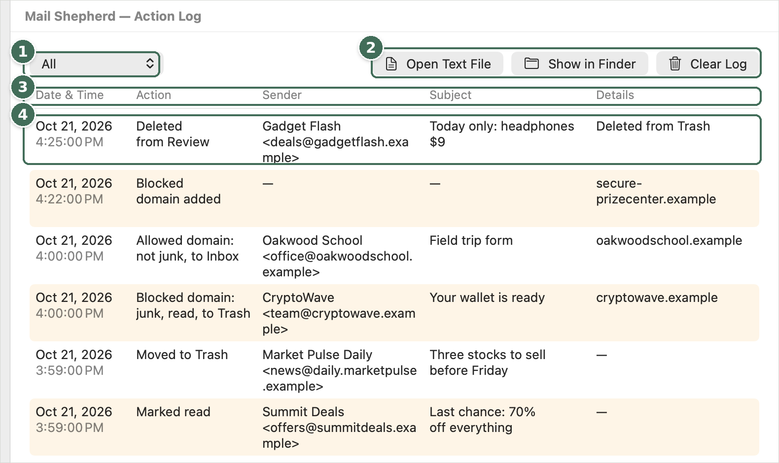 The Action Log